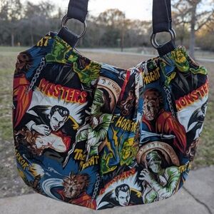 Hollywood Vintage monsters handmade purse with magnetic snap closure